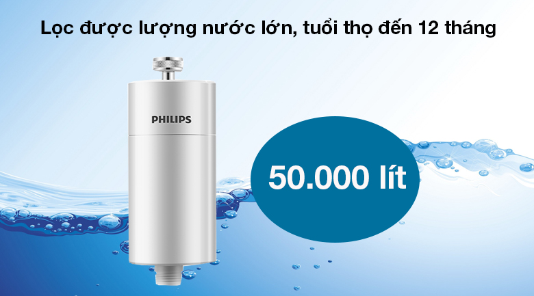 Thiết bị lọc nước tại vòi sen Philips AWP1775WH/74 - Nguồn nước đầu vào phù hợp để dùng với Philips AWP1775WH/74 là nước thủy cục (nước máy), công suất lọc tối đa đạt 8 lít/phút