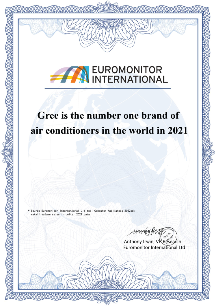 Gree được chứng nhận là thương hiệu điều hòa số 1 thế giới năm 2021