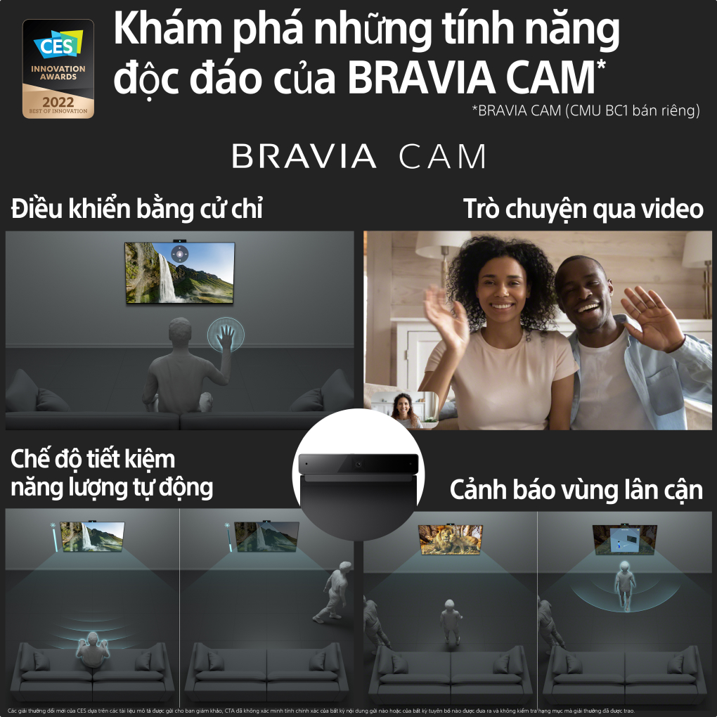Bravia Cam - Google Tivi Sony 4K 55 inch KD-55X85L