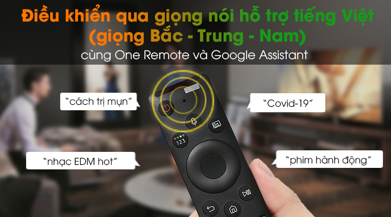 Smart Tivi Samsung 4K 50 inch UA50AU8100 - Điều khiển qua giọng nói hỗ trợ tiếng Việt giọng 3 miền Bắc - Trung - Nam với One Remote và Google Assistant
