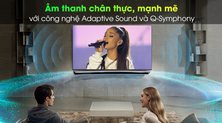 Smart Tivi Samsung 4K 75 inch UA75AU8100 -  Âm thanh chân thực, hoàn hảo với Adaptive Sound và Q-Symphony