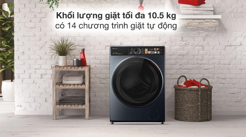 Máy giặt Toshiba Inverter 10,5 kg TW-T25BU115MWV(MG) - Khối lượng giặt sấy và chương trình giặt