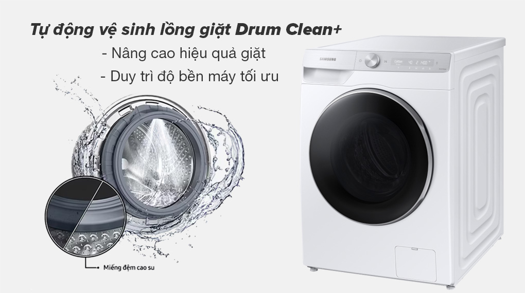 Máy giặt Samsung AI Ecobubble Inverter 11 kg WW11CGP44DSHSV - Tự động vệ sinh lồng giặt Drum Clean+