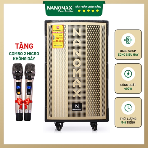 Loa Kéo Nanomax K-368 Bass 40cm 400w Karaoke Bluetooth 0