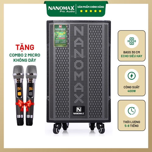 Loa Kéo Nanomax S-820 Bass 30cm 400w Karaoke Bluetooth 0