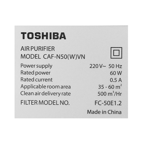 Máy lọc không khí Toshiba CAF-N50(W)VN 1