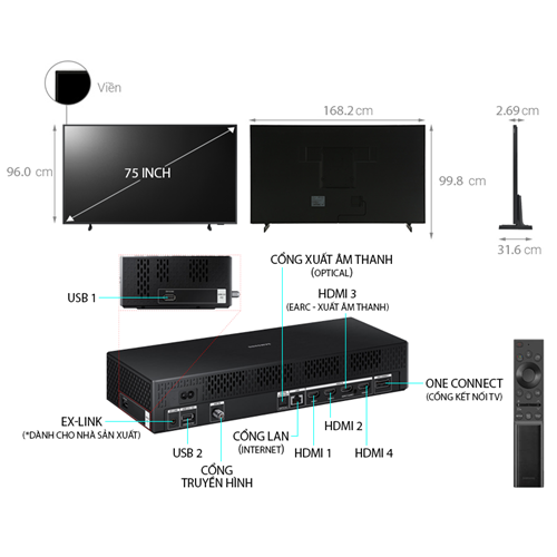 QLED Tivi Khung Tranh Samsung 4K 75 inch 75LS03A Lifestyle TVMới 2021 6