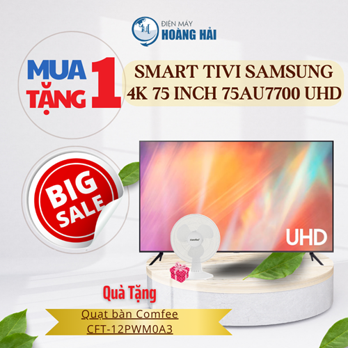 Smart Tivi Samsung 4K 75 inch 75AU7700 UHD 0