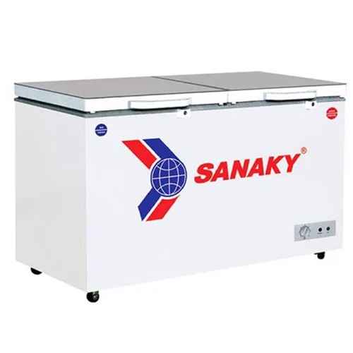 Tủ đông/ mát Sanaky VH 2899W2K xám/ VH2899W2KD xanh 220 lít, dàn lạnh đồng, mặt kính cường lực 4