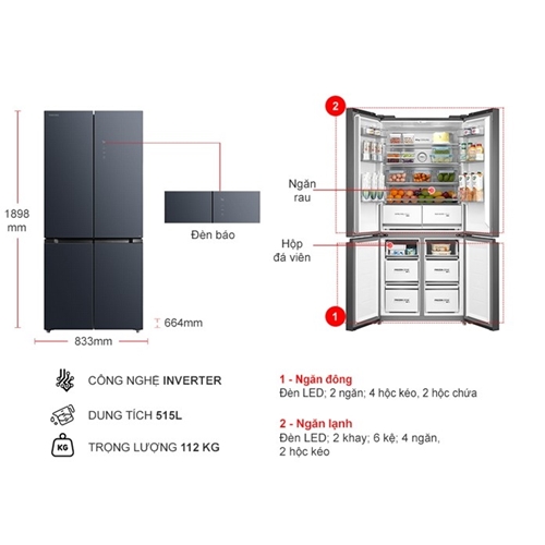 Tủ Lạnh Toshiba Inverter 515 Lít GR-RF670WI-PGV(A9)-BG 2